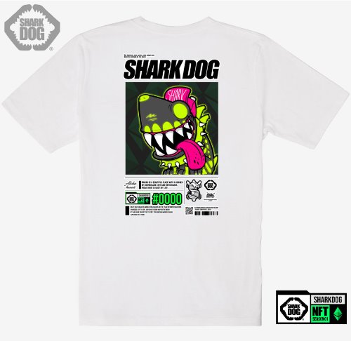 [돌돌컴퍼니] SHARK DOG_tshirts-295 샤크독 서핑 NFT PFP 캐릭터 그래픽 디자인 티셔츠 반팔티
