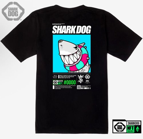 [돌돌컴퍼니] SHARK DOG_tshirts-276 샤크독 서핑 NFT PFP 캐릭터 그래픽 디자인 티셔츠 반팔티