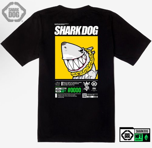 [돌돌컴퍼니] SHARK DOG_tshirts-277 샤크독 서핑 NFT PFP 캐릭터 그래픽 디자인 티셔츠 반팔티
