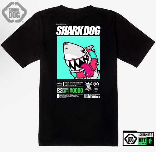 [돌돌컴퍼니] SHARK DOG_tshirts-289 샤크독 서핑 NFT PFP 캐릭터 그래픽 디자인 티셔츠 반팔티