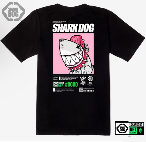 [돌돌컴퍼니] SHARK DOG_tshirts-279 샤크독 서핑 NFT PFP 캐릭터 그래픽 디자인 티셔츠 반팔티