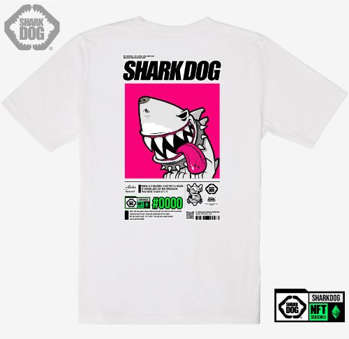 [돌돌컴퍼니] SHARK DOG_tshirts-288 샤크독 서핑 NFT PFP 캐릭터 그래픽 디자인 티셔츠 반팔티