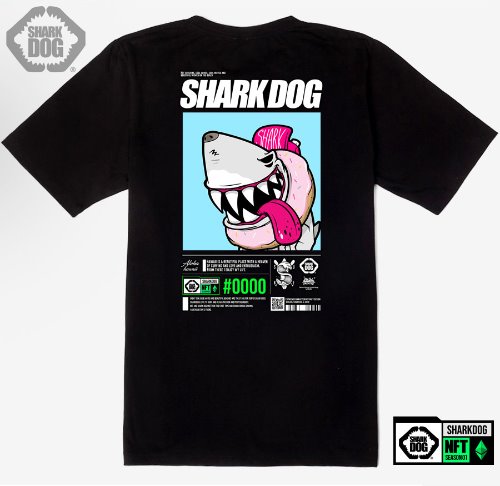 [돌돌컴퍼니] SHARK DOG_tshirts-284 샤크독 서핑 NFT PFP 캐릭터 그래픽 디자인 티셔츠 반팔티