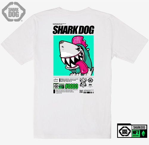 [돌돌컴퍼니] SHARK DOG_tshirts-293 샤크독 서핑 NFT PFP 캐릭터 그래픽 디자인 티셔츠 반팔티