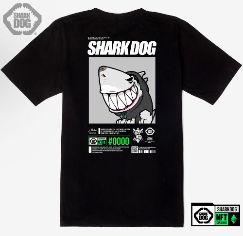 [돌돌컴퍼니] SHARK DOG_tshirts-278 샤크독 서핑 NFT PFP 캐릭터 그래픽 디자인 티셔츠 반팔티