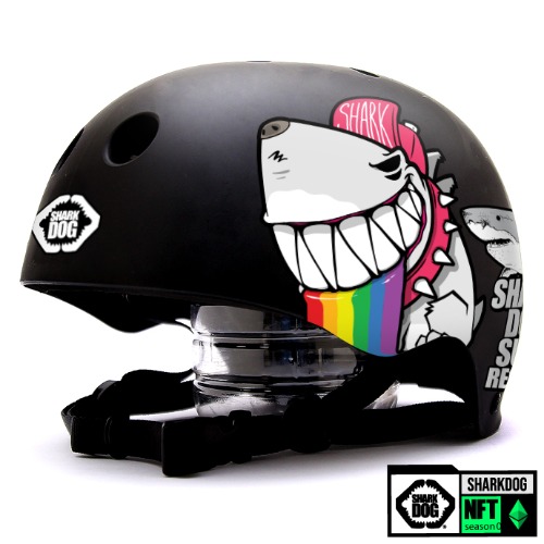 [돌돌] 0014-SharkDOG-Helmet-19 불독 상어 서핑 강아지 샤크독 하와이 스노우보드 오토바이 헬멧 튜닝 스티커 스킨 데칼 그래피커