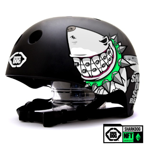 [돌돌] 0014-SharkDOG-Helmet-20 불독 상어 서핑 강아지 샤크독 하와이 스노우보드 오토바이 헬멧 튜닝 스티커 스킨 데칼 그래피커