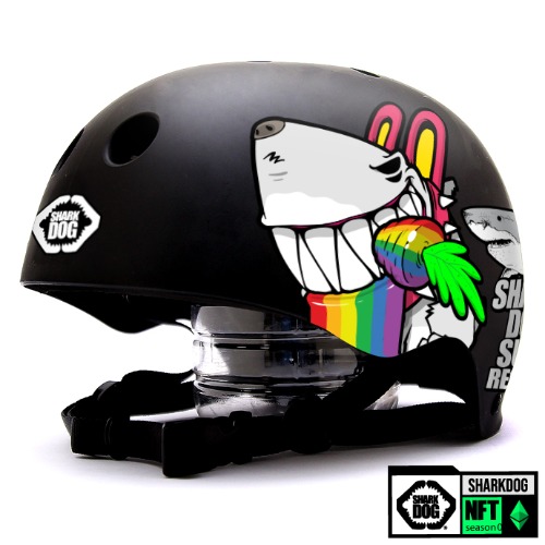 [돌돌] 0014-SharkDOG-Helmet-25 불독 상어 서핑 강아지 샤크독 하와이 스노우보드 오토바이 헬멧 튜닝 스티커 스킨 데칼 그래피커