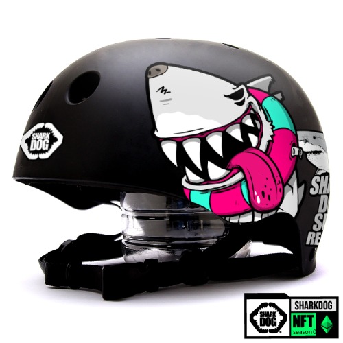 [돌돌] 0014-SharkDOG-Helmet-24 불독 상어 서핑 강아지 샤크독 하와이 스노우보드 오토바이 헬멧 튜닝 스티커 스킨 데칼 그래피커