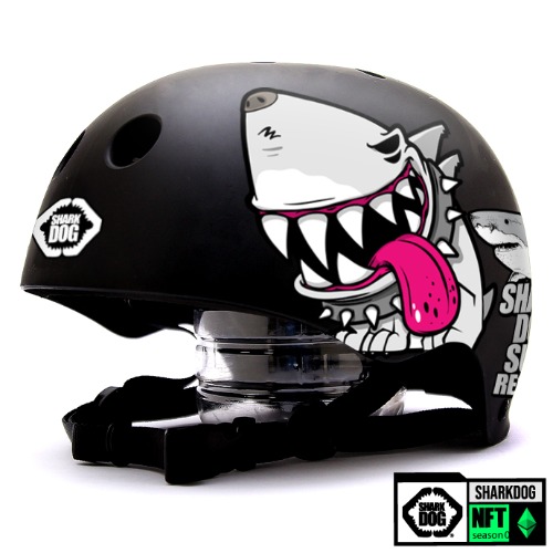 [돌돌] 0014-SharkDOG-Helmet-23 불독 상어 서핑 강아지 샤크독 하와이 스노우보드 오토바이 헬멧 튜닝 스티커 스킨 데칼 그래피커