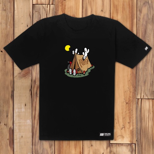 ALLY_T-shirts_16 자전거 캠핑 여행 사슴 엘리 캐릭터 그래픽 티셔츠