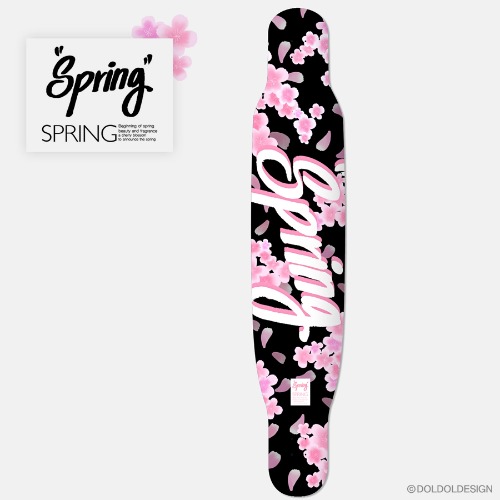 [돌돌] loving-flower-Longboard-02 러빙플라워 봄 벚꽃 롱보드 데크 튜닝 스티커 스킨 데칼 그래피커