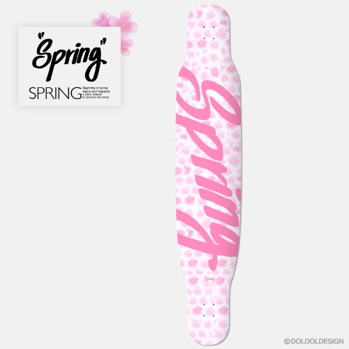 [돌돌] loving-flower-Longboard-01 러빙플라워 봄 벚꽃 롱보드 데크 튜닝 스티커 스킨 데칼 그래피커
