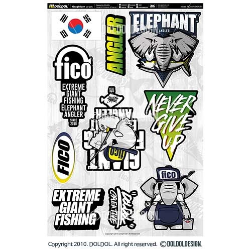 [돌돌컴퍼니] FICO-UVSKIN-Sticker-51 익스트림 낚시 브랜드 &#039;피코&#039; 시즌2 루어낚시 테클박스  튜닝 스티커 스킨 데칼 그래피커