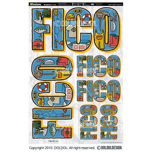[돌돌컴퍼니] FICO-UVSKIN-Sticker-122 익스트림 낚시 브랜드 &#039;피코&#039; 시즌2 루어 베스 낚시 테클박스  튜닝 스티커 스킨 데칼 그래피커