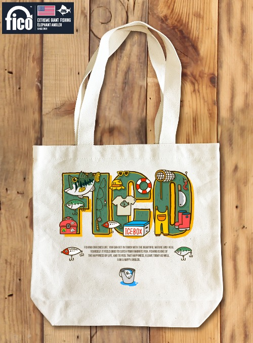 [돌돌컴퍼니] fico-canvas-bag-01 익스트림 낚시 브랜드 fico 피코 캐릭터 디자인 그래픽 컨버스백 에코백 패션 가방