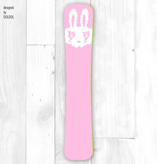 [그래피커] Bike-Rabbit_DECK_30 바이크라빗 토끼 캐릭터 스노우보드 데크 보호 튜닝 스티커 스킨