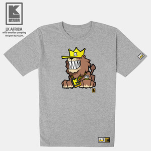 [돌돌컴퍼니] LK AFRICA-T-04 엘케이 아프리카 사자그래피티 일러스트캐릭터 디자인 캠핑 티셔츠