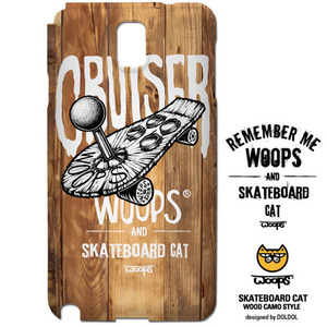 [그래피커] WOOPS_case_06 스케이트보드 타는 고양이 웁스 캐릭터 휴대폰 케이스