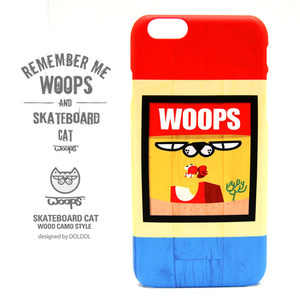 [그래피커] WOOPS_case_24 스케이트보드 타는 고양이 웁스 캐릭터 휴대폰 케이스