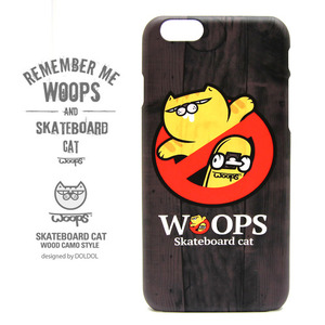 [그래피커] WOOPS_case_28 스케이트보드 타는 고양이 웁스 캐릭터 휴대폰 케이스 