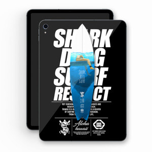 [돌돌] Sharkdog-TabletPC-16 샤크독 서핑 하와이 샤크독 캐릭터 그래픽 디자인 ipad pro 아이패드 프로 에어 미니 갤러시 탭 LG G 패드 튜닝 랩핑 보호 필름 스티커 스킨 데칼 그래피커